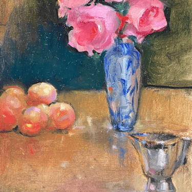 Elizabeth Hutchinson Painting - Roses & Peaches