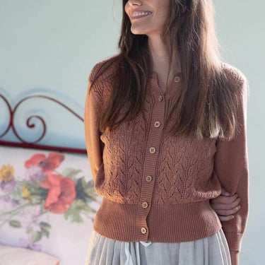 Organic Cotton Cardigan in Cinnamon