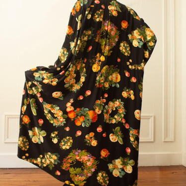 1980s Krizia Baroque Floral Print Silk Duster 