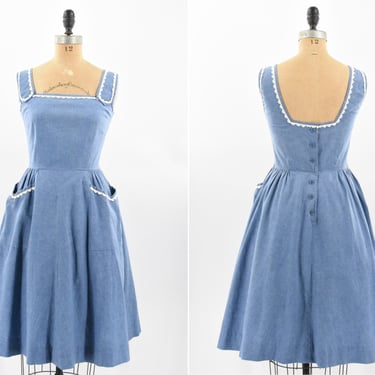 1950s Sailing Blues dress 