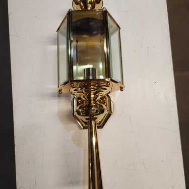 Contemporary Brass Outdoor Sconce 7 x 24.5 x 7