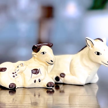 VINTAGE: Ceramic Nativity Cow and Mule Figurine - Nativity Replacements Figurines - Religious Figurines - SKU 15-C2-00010101 