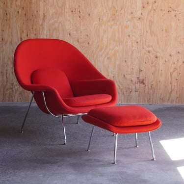 Knoll Womb Chair and Ottoman by Eero Saarinen 