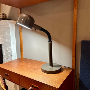 Gooseneck Lamp, Mid Century Lamp, Vintage Task Light, Industrial Decor Desk Lamp, 1970's 