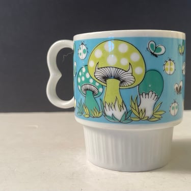 Vintage 60s Ceramic Mighty Mushroom Mini Coffee Cup 