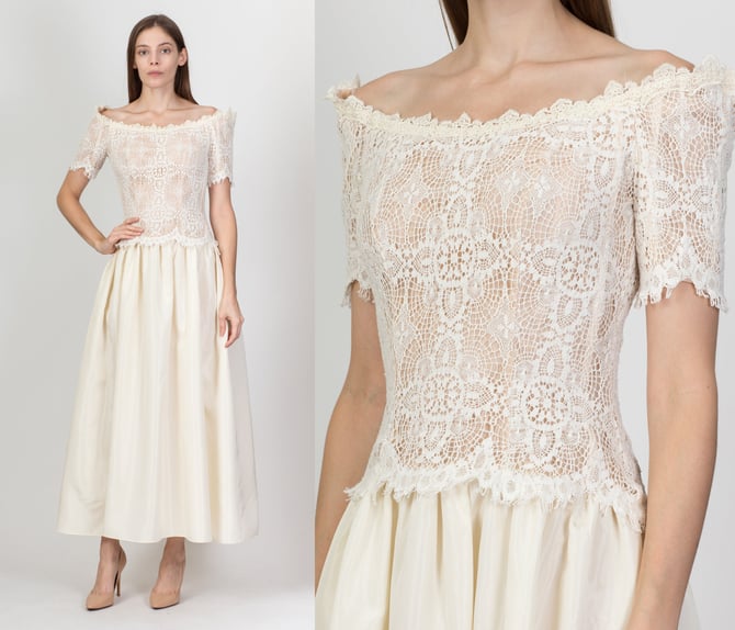 Vintage 70s 80s House Of Bianchi Wedding Dress XS Flying Apple Vintage Los Angeles CA