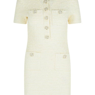 Self Portrait Cream Wool Blend Mini Dress Women