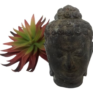 Antique Bronze Figural Buddha Head 