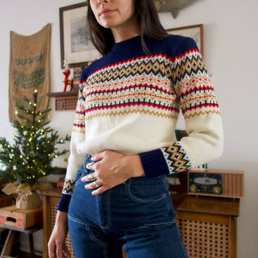 Vintage Jersild Distinctive Sportswear Fair Isle Patterned Knitted Pullover Sweater 