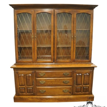 ETHAN ALLEN Classic Manor Solid Maple 66" Buffet w. Lighted Display China Cabinet 15-6026 / 15-6028 