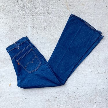 Levis 684 Elephant Bell Bottom Denim Jeans, Vintage Orange Tag Size 34 x 34, Measure 33.5 x 33.5 