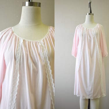 1960s Pink Short Night Gown 