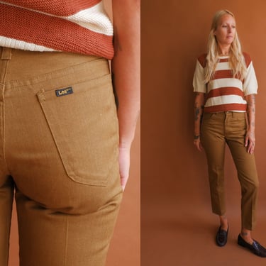Vintage 70s Chestnut Lee Prest Pants/ 1970s Sta-Prest Brown Pants/ Size 28 