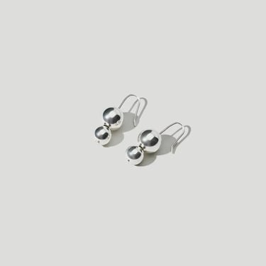 Double Orb Silver Earrings