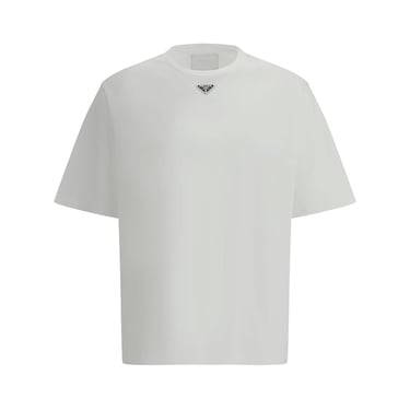 Prada Men T-Shirt With Triangular Plaque