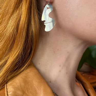 Sterling Silver Abstract Face Earrings