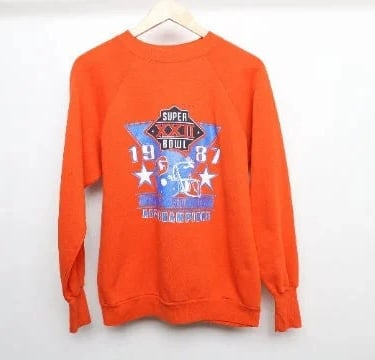 Vintage 1987 nfl afc champion BRONCOS orange sweatshirt Denver Broncos nfl top -- size large 