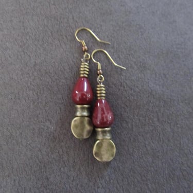 Bohemian stone and bronze earrings 44 