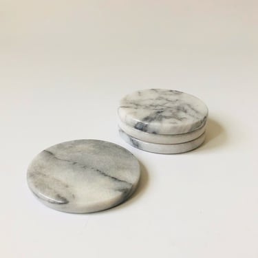 Vintage Marble Coasters / Set of 4 