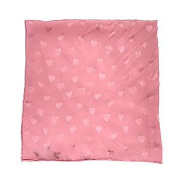 Christian Dior Pink Heart Silk Scarf 