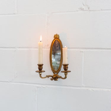 pair of turn of the century french mirrored sconces