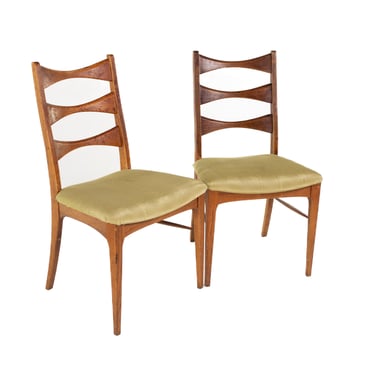 Heywood Wakefield Style Mid Century Ladder Back Chairs - Pair - mcm 