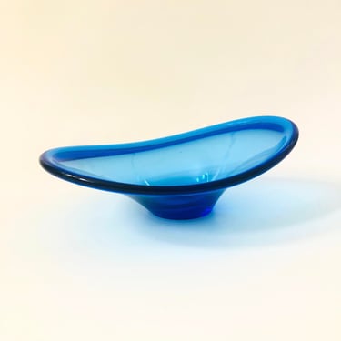 Holmegaard Blue Art Glass Bowl 
