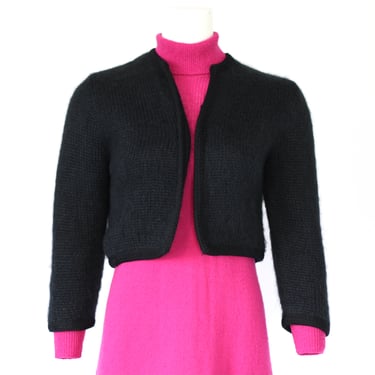 1950s Lee Herman Cropped Soft Wool Cardigan - Vintage Open Front Loose Fit Vintage Sweater - Medium 