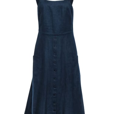 Reformation - Navy Linen Sleeveless Dress Sz 4