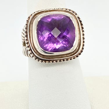 SJ-236 6 amethyst stone 925 sterling silver plated  handmade jewellery ring,ring size