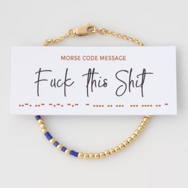 Fuck This Shit Morse Code Bracelet, Bead Bracelet with Hidden Message, Layering Bracelet, Motivational Bracelet Gift for Friend 