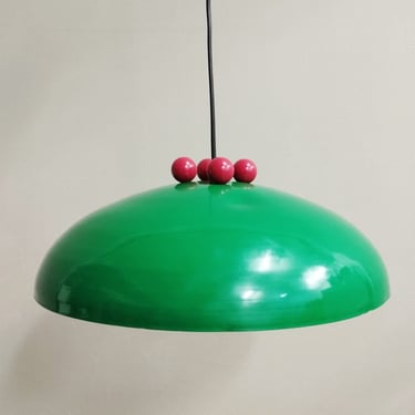 Funky Retro Pendant Lamp | Ceiling Lamp | Green-Red | Yugoslavia | 1980s | 