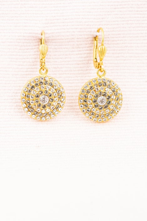 French Round Crystal Pavé Earrings