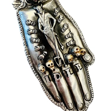 Idle Hands Belt Buckle by Sweet Bird Studio