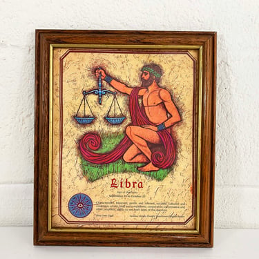 Vintage Libra Wood Cutting Board Nevco Zodiac Cheeseboard Charcuterie Cheese Groovy MCM Mid-Century Home Gift Birthday 1970s 70s Aesthetic 