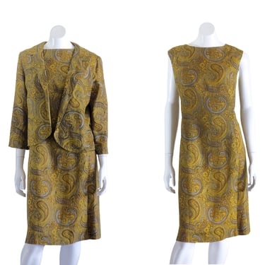 1960s/70s Paisley Dress and Jacket Set 