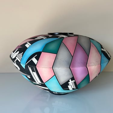 Large Kevin Osborne Geometric Design Art Pottery Vessel 