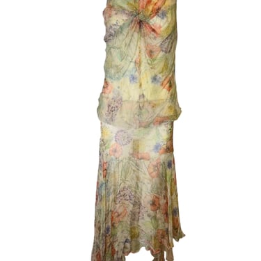 Alexander McQueen S/S 2004 "Deliverance" Bias-Cut Floral Chiffon Set