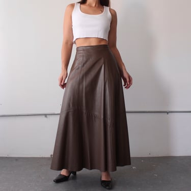 Vintage Buttery Chocolate Leather Skirt - W28