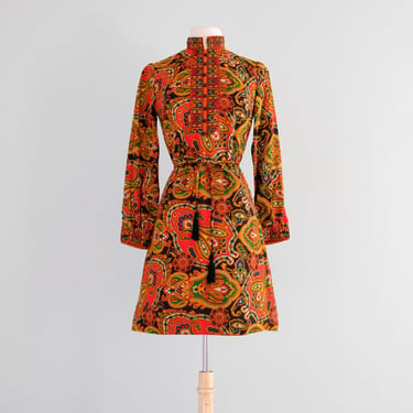 Amazing 1960's Mod Paisley Pixie of California Mini Dress