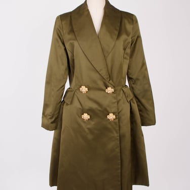 Oscar De La Renta Satin Embellished Coat