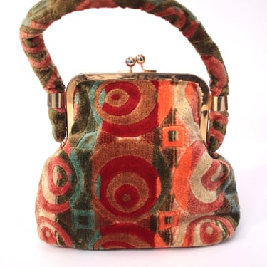 1960s Tapestry Kiss Lock Bag