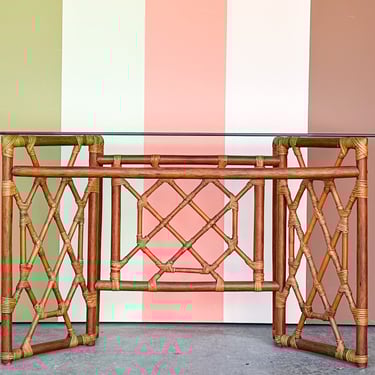 Rattan Chippendale Console