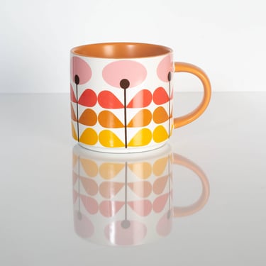 Mid Century Modern Pink Flower Coffee Mug