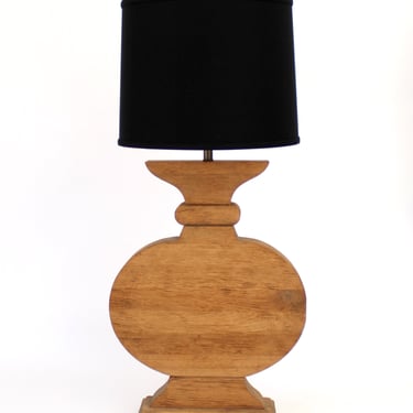 French Oak Monumental Architectural Table Lamp In Taste of Moreux 