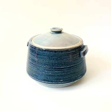 Blue Studio Pottery Lidded Serving Bowl 