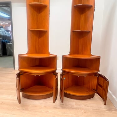 Mid Century Corner Units/Bookshelves Pair By Nathan Furniture of London 