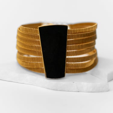Bold Gold Plated Suede Detail Choker