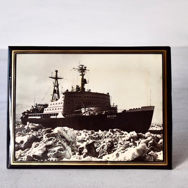 Vintage Soviet Black and White Photography USSR Ship Lenin Collectable Photography 