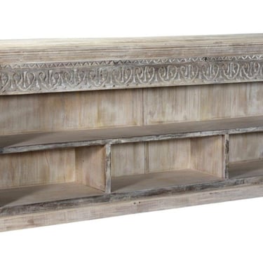 105” Long Teak Bookshelf with simple carving from Terra Nova Designs, Los Angeles 